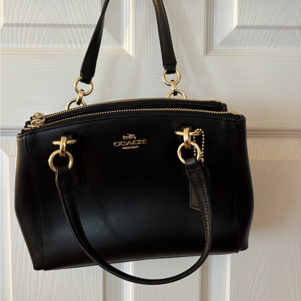 Coach Black Satchel with Gold Hardware